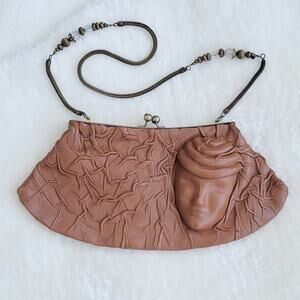 African Vintage Face Crinkled Purse